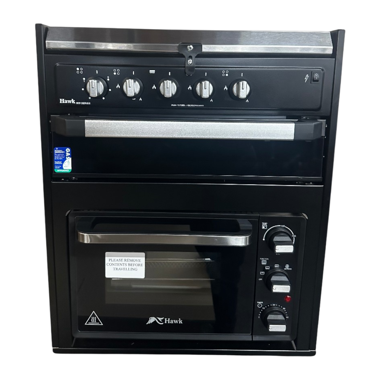 Air Fryer with Grill & Cooktop (Gas/Electric, Blk Gls, Combo) - Hawk Appliances